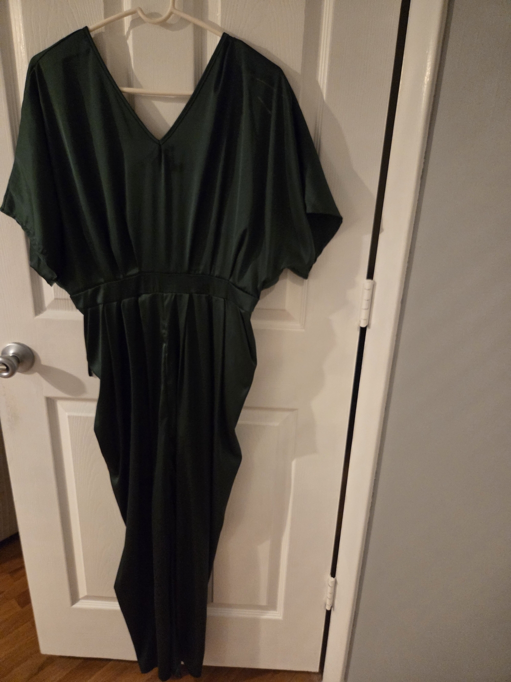 Deep Forest Green V-Neck Maxi Dress